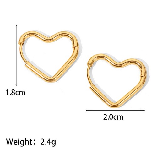 Love earrings European and American niche fashion simple 18K gold stainless steel polished geometric earrings high-end women's sense of