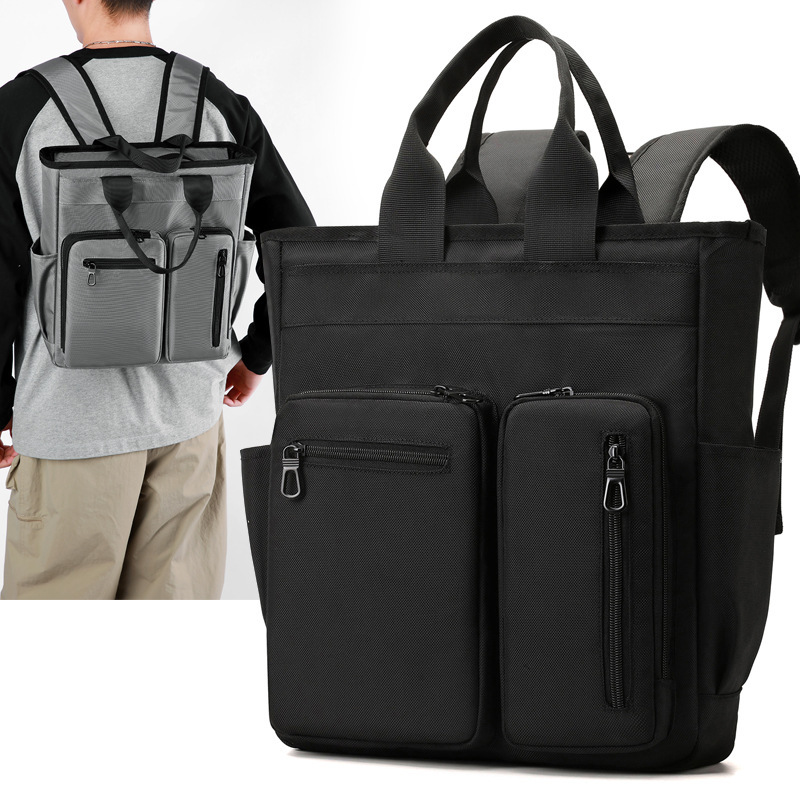 Cross-Border Trendy Versatile Backpack, Water-Repellent and Wear-Resistant, Casual Laptop Bag, Multi-Functional Storage Student School Bag