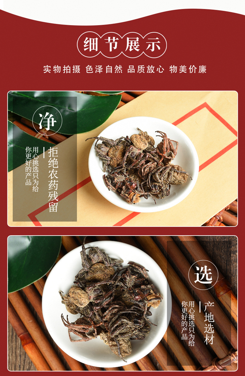 Black Spider Dried Herb (Hei Zhi Zhu) — Traditional Chinese Medicinal Spider, 500g quality and texture