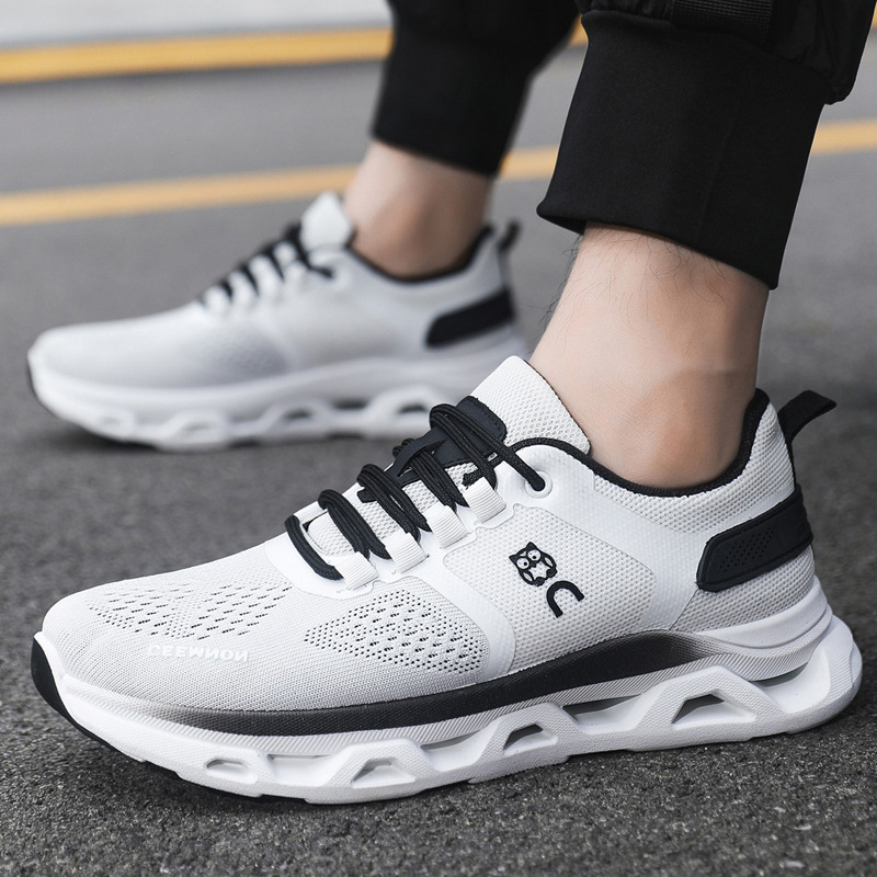 Men's shoes, new autumn fashion trend, lace-up soft-soled casual shoes, breathable sports running shoes, couple's mesh shoes