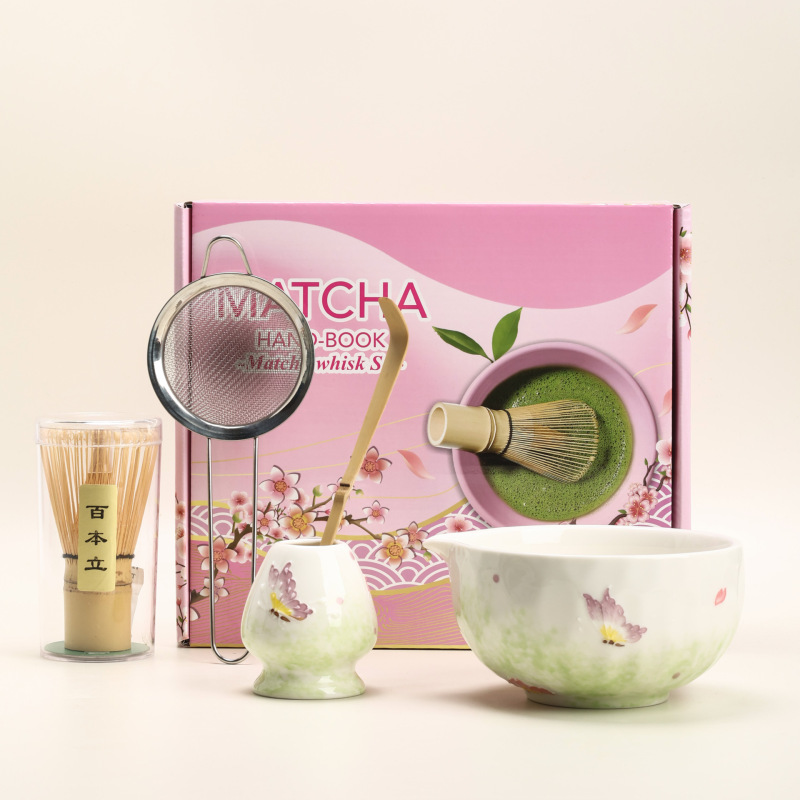 Japanese matcha bowl樱花抹茶碗打抹茶工具点茶碗套装点茶搅拌器|undefined