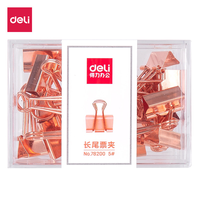 Déli 78200 oro rosa, portabilletes de cola larga, portabilletes de oficina de negocios 25 / caja