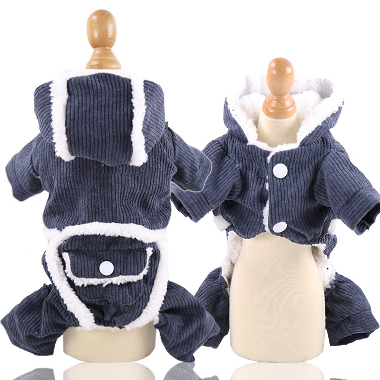 Pequeño perro mediano Año Nuevo perro gato suministros para mascotas ropa Otoño e Invierno cuatro pies ropa de algodón acolchado ropa de transformación fábrica al por mayor