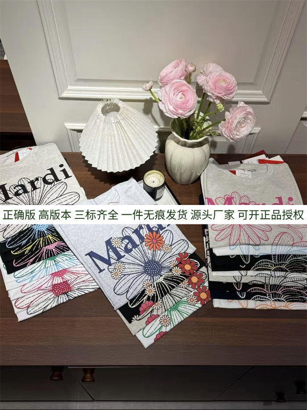 Ma*di デイジー 半袖 ゴールド ハイ シルバー スター 同風 フラワー ネックレス ダックスフント 万能 ラウンドネック 新作 Tシャツ レディース|undefined