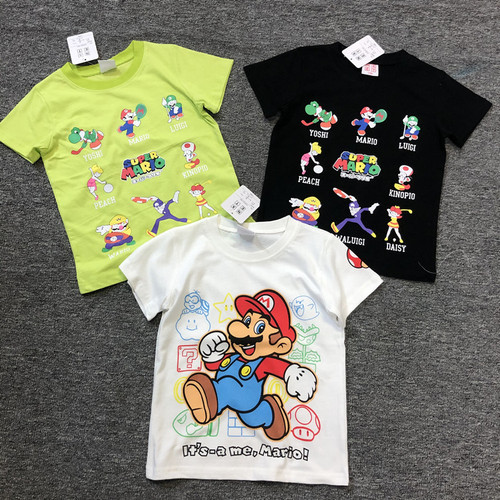 Daily cartoon Mario print children's clothing short-sleeved shirt