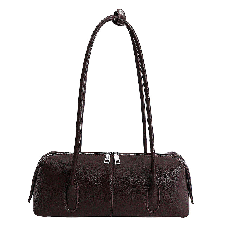 Korean Style Retro Suede Shoulder Baguette Bag For Women, High-End Large Capacity Underarm Bag, Trendy Versatile Handbag - Thumbnail 2