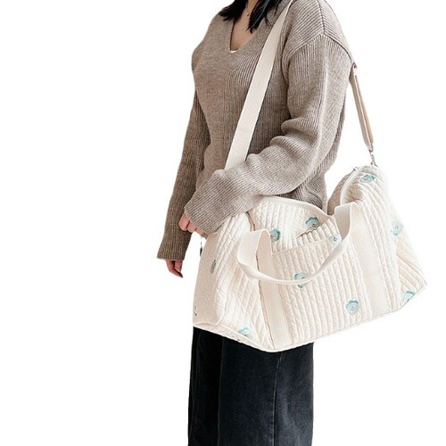 Korean Instagram new embroidered travel bag large capacity luggage bag lightweight storage shoulder bag Boston bag