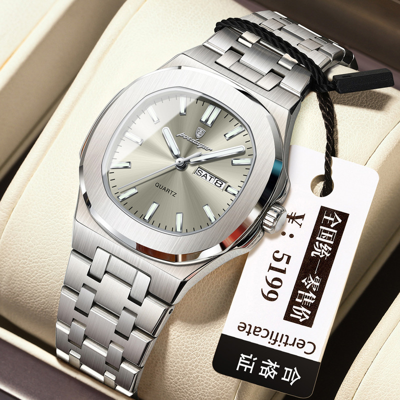 Swiss Brand Square Quartz Women's Watch New Waterproof Luminous Wristwatch Live Streaming Dropshipping Decorative Calendar