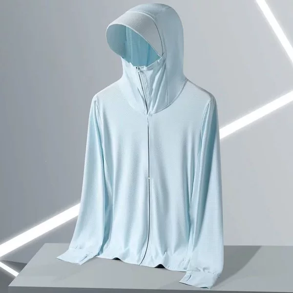 Women's summer new ice silk sun protection jacket with detachable hood, UV protection, thin outdoor cycling coat