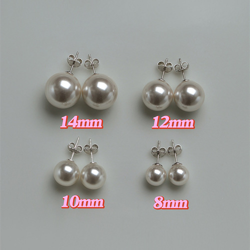 Korean-style pearl earrings with 925 silver, high-end, lightweight, women's casual and elegant round earrings, retro and fashionable, versatile earrings