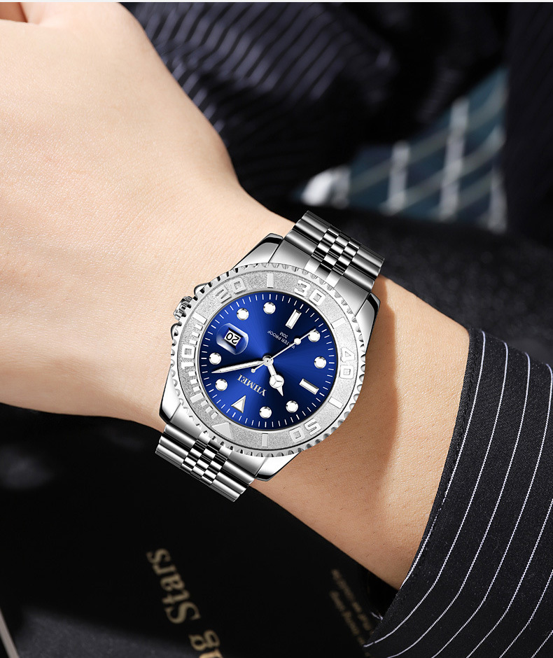 2023 Nuovo orologio di vendita caldo Orologio da uomo con cinturino in acciaio massiccio di lusso Orologio da uomo con cassa girevole Anello esterno Orologio al quarzo_voghion.com