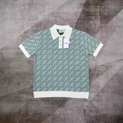 2024 Autumn and Winter New European and American Cross-Border Ca Casablanca Men's Polo Collar Knitted Short-Sleeved Casablanca 2024 Autumn and Winter New European and American Cross-Border Ca Casablanca Men's Polo Collar Knitted Short-Sleeved Casablanca