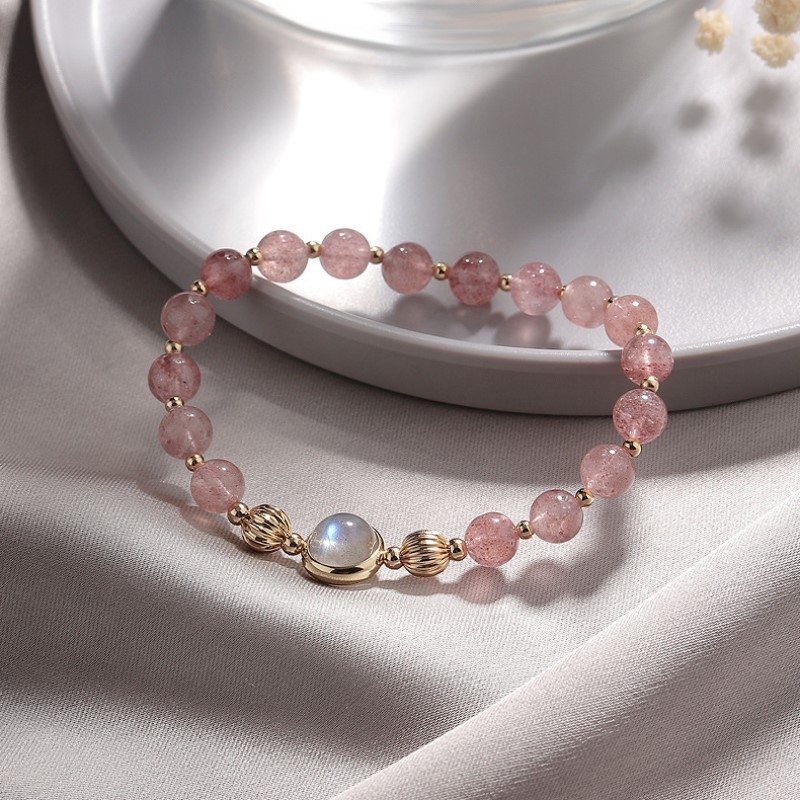 Fuchsia cute genuine sophisticated crystal bracelet