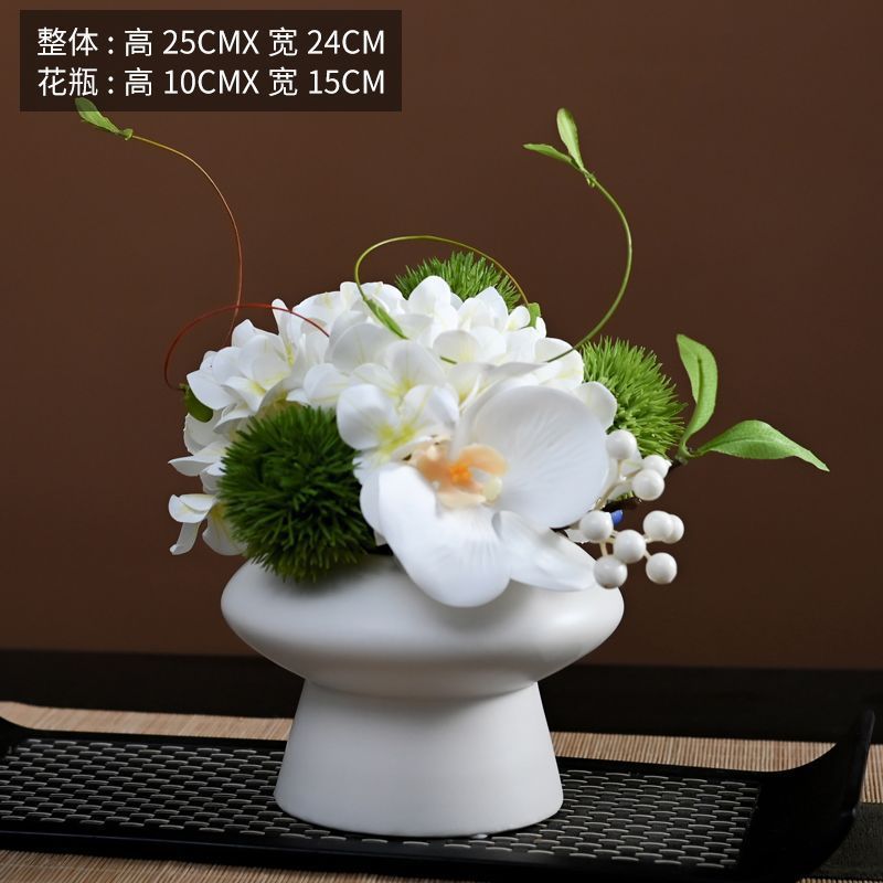 モダンでシンプルな花柄の幾何学的な花器ソフトデコレーションモデルルーム営業部商談テーブルアジサイ組み合わせディスプレイ|undefined