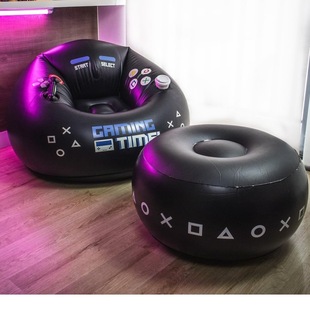 Pvc Inflatable Chair Gamer Inflatable Furniture Black Style Gaming Chair Inflatable Sofa in Stock Inflatable Sofa