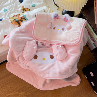 Cute Cartoon Melody Lamb Bath Towel Girls Face Towel Soft Coral Velvet Wrap Absorbent Quick-Drying Bathrobe