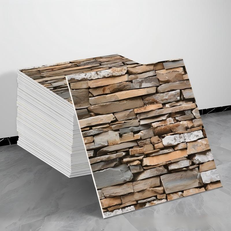 Pegatinas de pared de azulejos de imitación impermeables autoadhesivas Placa de aluminio y plástico Decoración de renovación Pegatinas de pared de cocina de mármol feo Baño