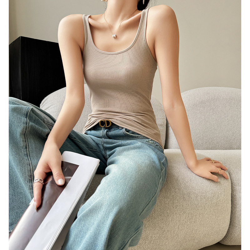 Spring, summer and autumn knitted thread small sling bottoming women's suit inner vest Sexy Slim fit hot girl tube top