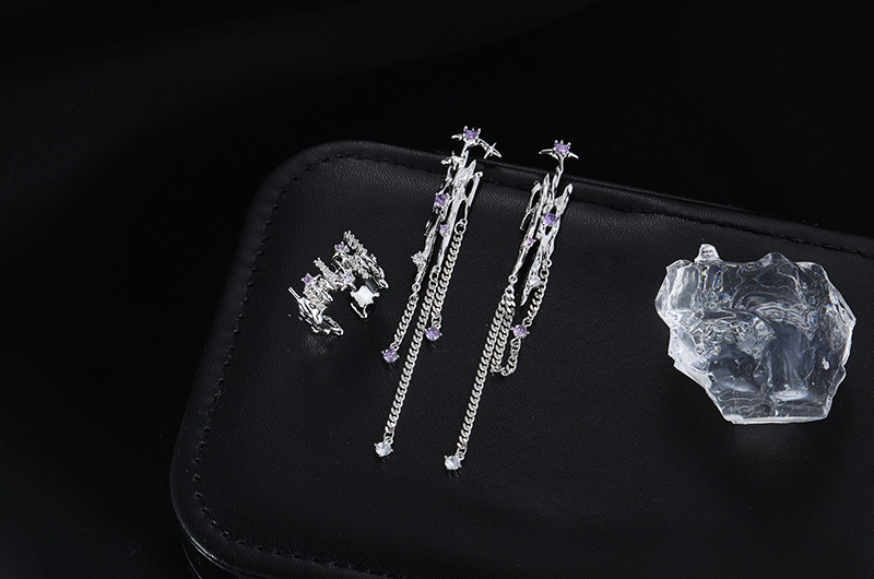 Fashion Geometric Copper Plating Zircon Rings Earrings Necklace