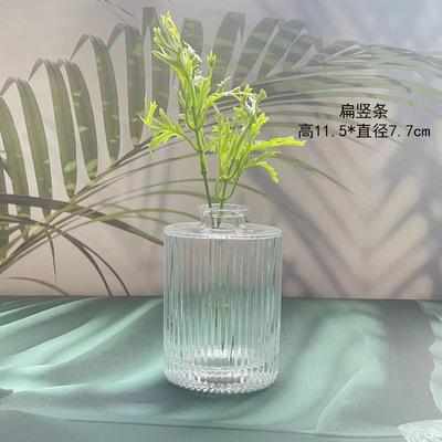 Retro repujado mini florero transparente hidropónico flor arreglo florero de cristal salón aromaterapia botella adornos Decoración