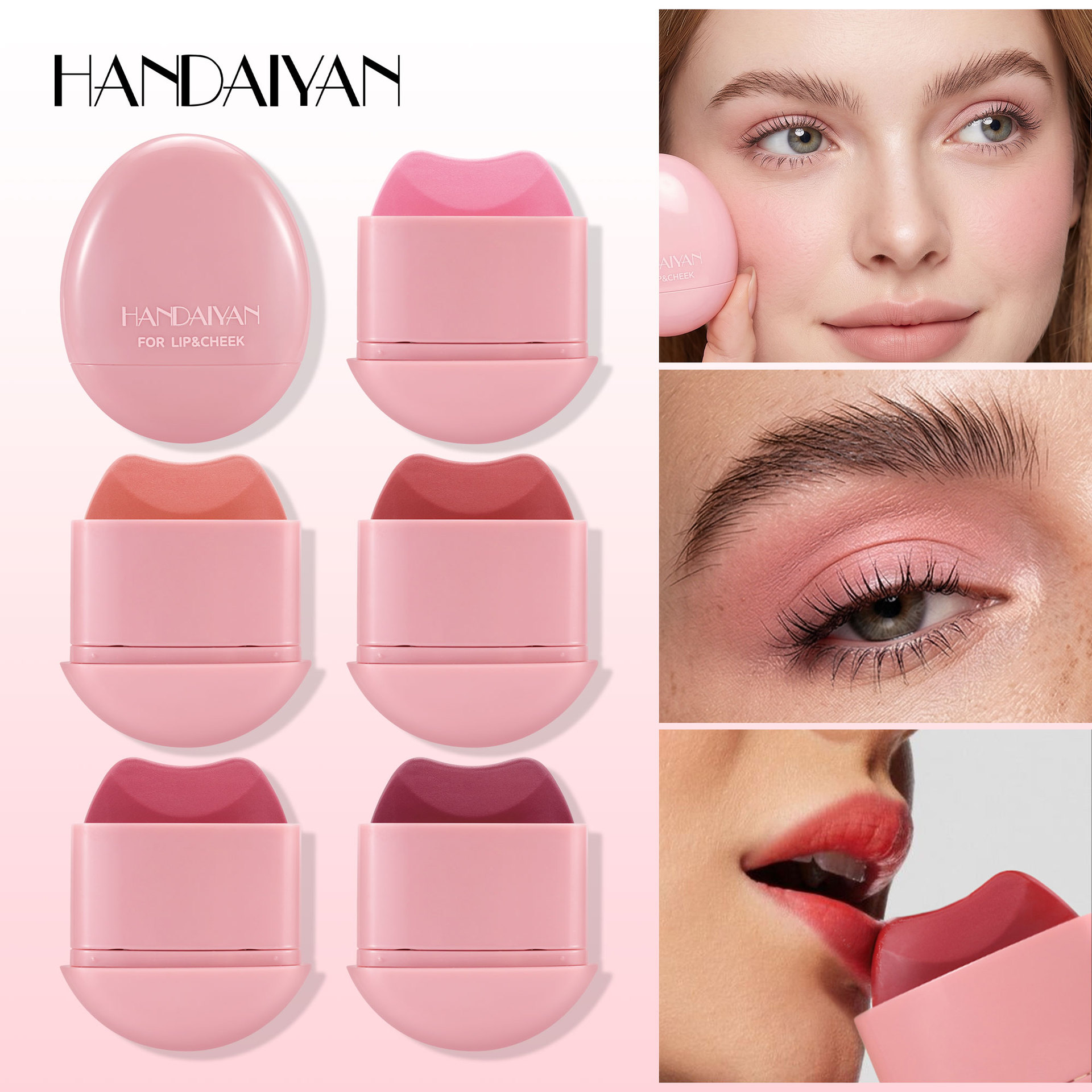 Blush transfronterizo al por mayor HANDAIYAN Pebble Blush fácil de colorear monocromático mate 5 color blush