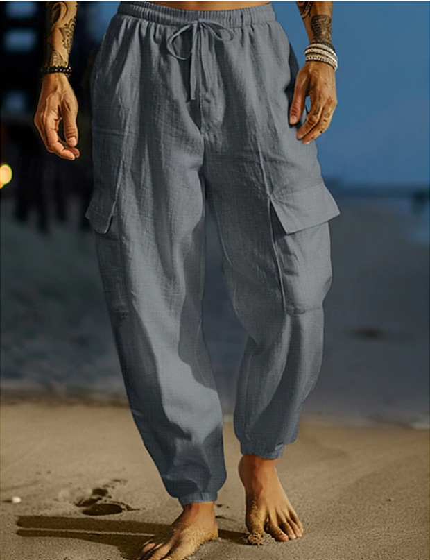 2024 herbst neue wok jogging hosen, lange hosen mit dawsting, elastische taille, mehrere taschen, flache, beathable_voghion.com