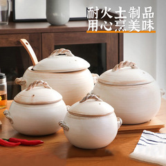 日本式耐火土手描き万古焼鍋蓋付き家庭用大容量炊飯器鍋明火シチュー土鍋卸売り