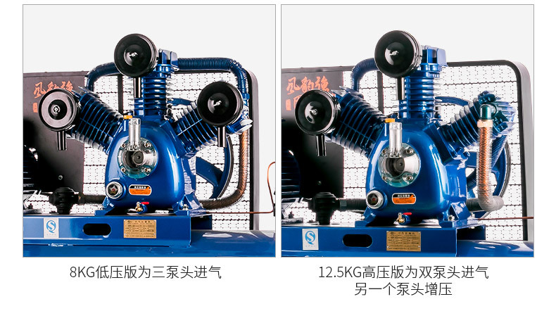 Shanghai Fengbao Air Compressor Copper Core 7.5Kw High Power Piston Air Pump 380V Air Compressor