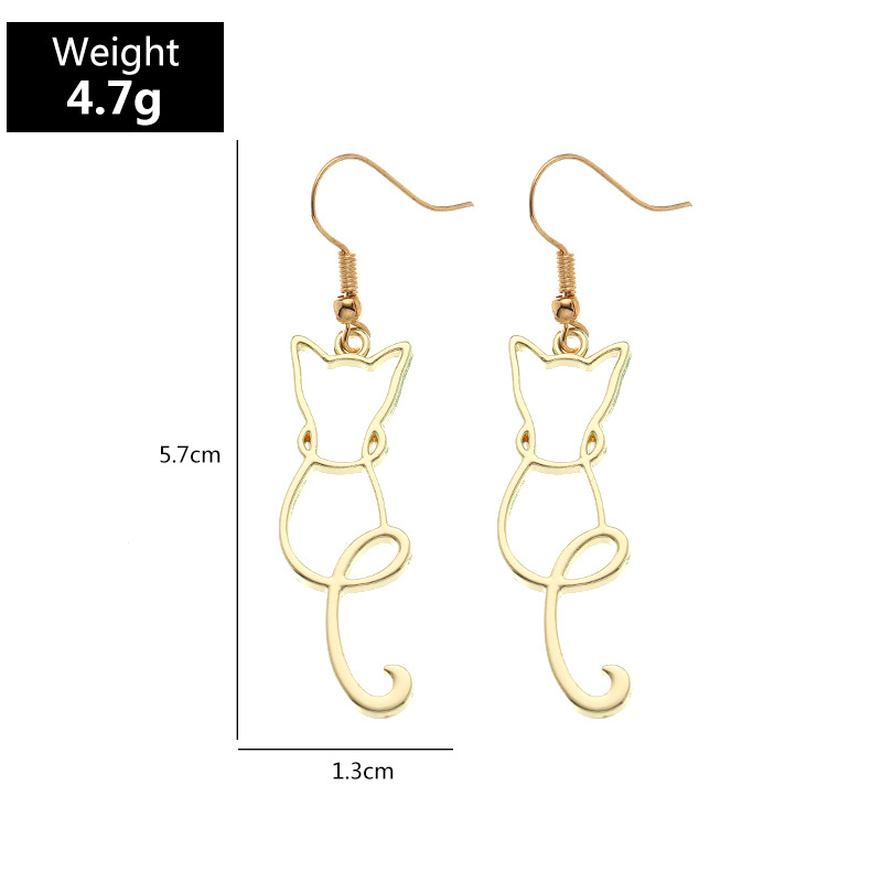 Fashion Cat Alloy No Inlaid Earrings display picture 1