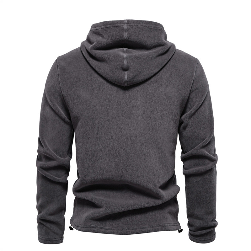 Herren-Langarm-Kapuzenpullover für Herbst und Winter: modisch und vielseitig. Herren-Fleece-Thermo-Sweatshirt_voghion.com