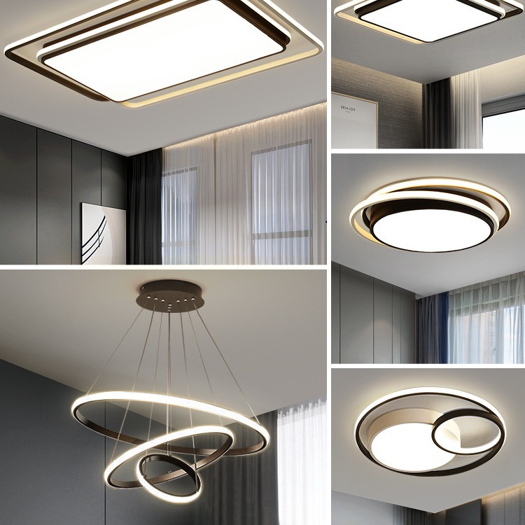 Guangdong Zhongshan fábrica de lámparas de venta directa combinación de paquetes de toda la casa moderna simple atmósfera lámpara de techo lámpara principal de sala de estar