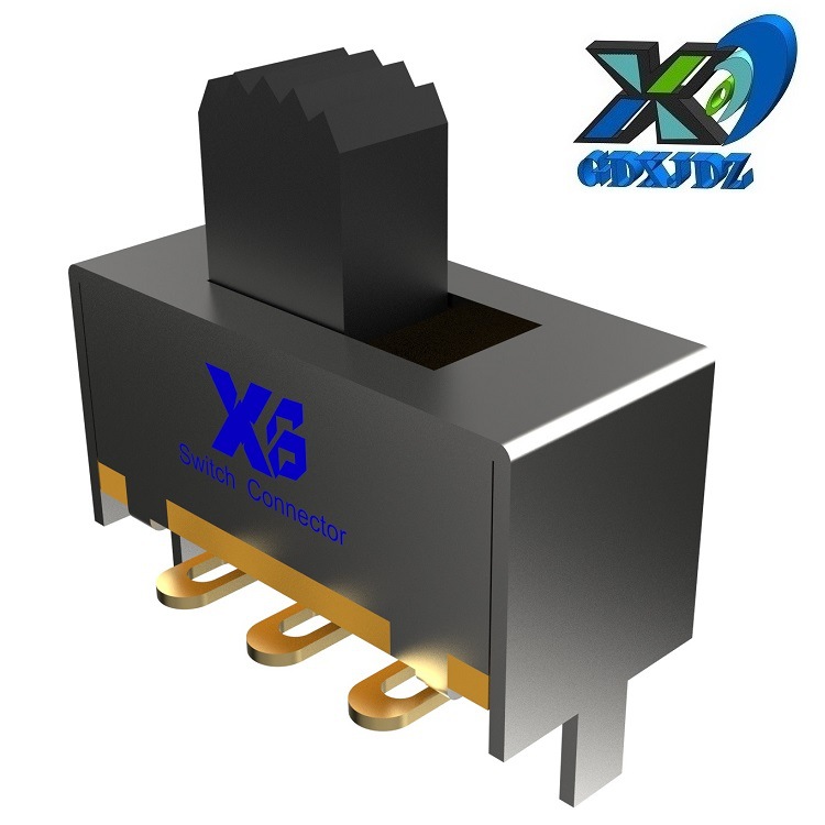 立贴2位拨动开关行程3.2 两档拨动开关2档 直柄2档滑动开关2位6脚