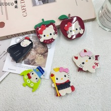 超萌卡通可爱少女kt醋酸拼接发夹高级感碎发侧边夹鸭嘴夹发饰女