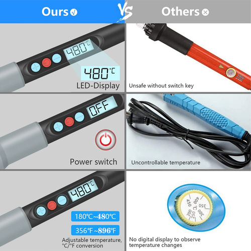 90W digital display LCD soldering iron soldering set with solder absorber, soldering wire, soldering tool, 110V 220V