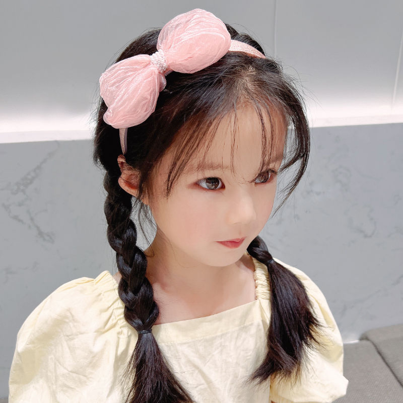 子供のカチューシャの女の子の髪飾り赤ちゃんのピンクの蝶結びの髪締めの女の子の髪飾り