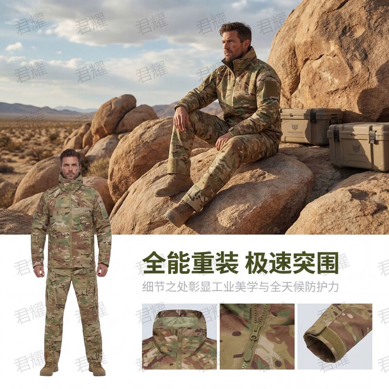 Outdoor Softshell Plaid Fabric Hardcore Tactical Jacket Camouflage Jacket Windproof and Scratch-Resistant Tactical Coat Outdoor Softshell Plaid Fabric Hardcore Tactical Jacket Camouflage Jacket Windproof and Scratch-Resistant Tactical Coat