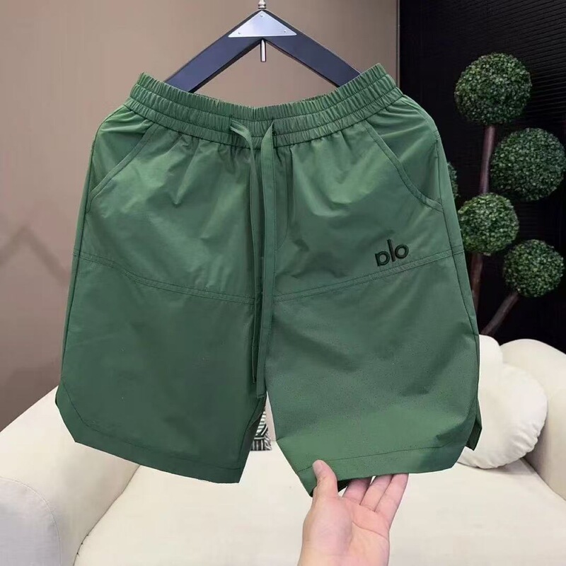 2025 New Summer Shorts for Men, High Street Wear, Quick-Drying, Breathable, Simple Solid Color Design, Drawstring Shorts
