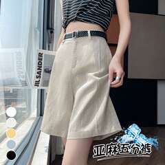 2025 新しい夏のテンセルリネン 5 点パンツワイドレッグパンツハイウエストルーズ A ラインショーツ薄い綿とリネンのパンツ女性のための