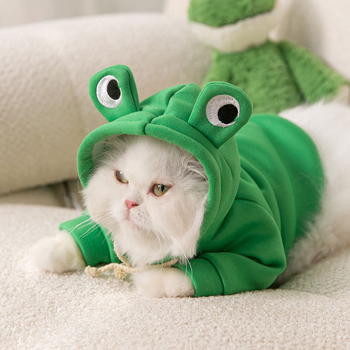 Autumn pet clothes, thin velvet, funny and cute transformation clothes, kittens, ragdolls, blue cats, anti-shedding sweatshirts