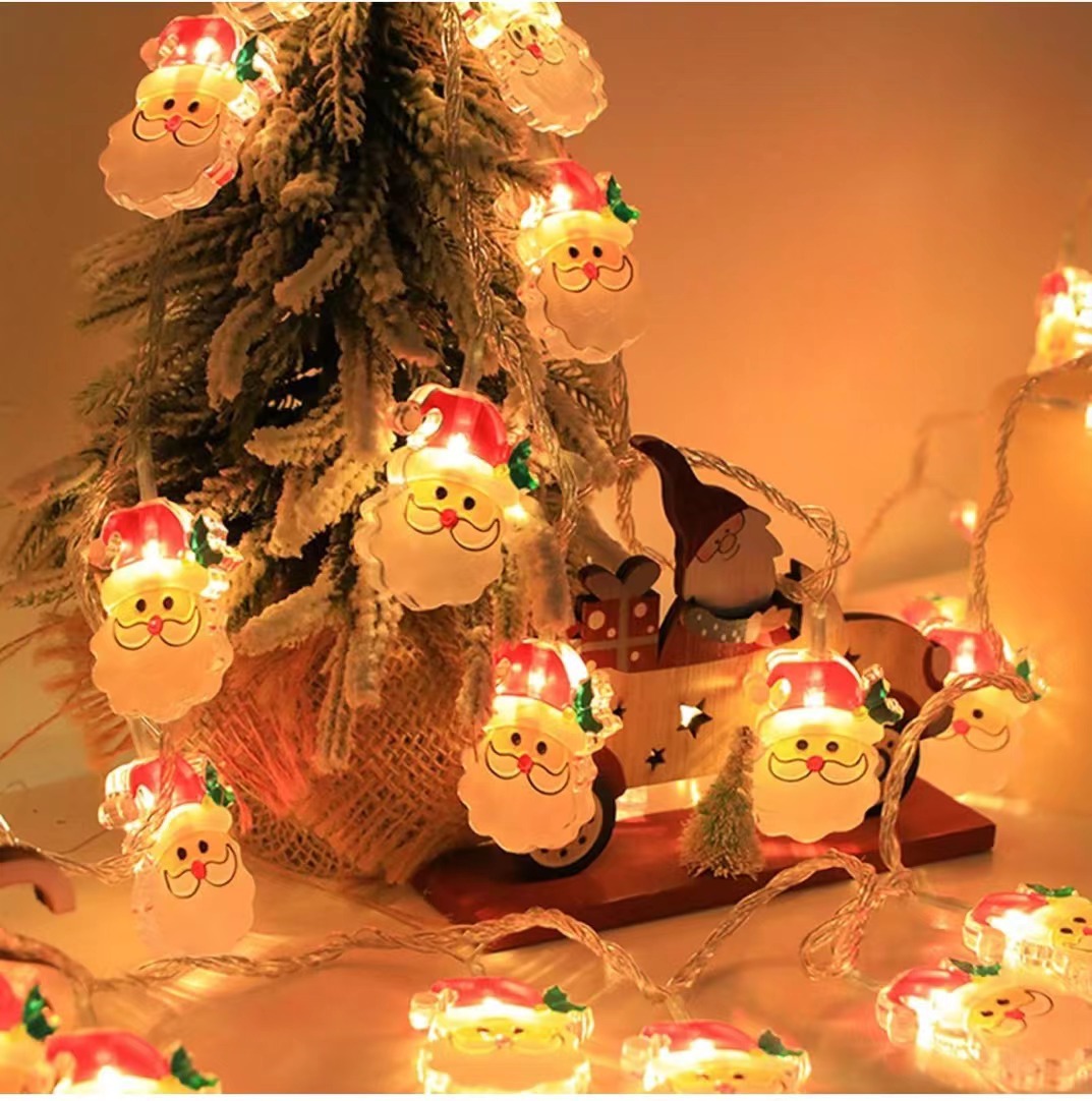 Papá Noel muñeco de nieve luces decorativas colgantes de Navidad colgantes pintados led string de luces diseño de la escena de la tienda