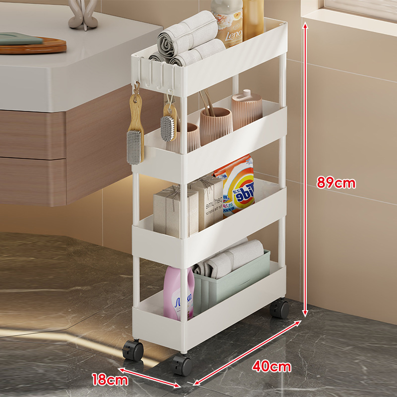 흰색 18CM 4단 수납 선반 폭(표준 스타일)
