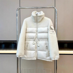 高版本蒙家秋冬新款羊羔毛皮毛一体立领女款羽绒服白鸭绒保暖外套