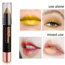 跨境DIAONI黄金口红 lipstick不易掉色哑光流金蜡笔口红眼影两用
