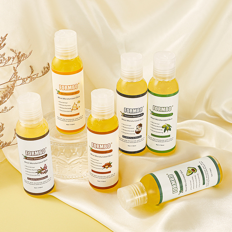 El aceite de masaje corporal FORMBO alivia la piel seca. Aceite de masaje para el cuidado de la piel vc._voghion.com