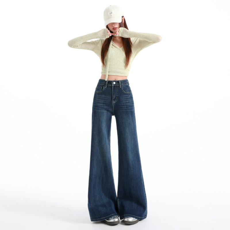 8212 Non-Tight Flared Jeans for Women, 2026 Spring New High-Waisted Slimming Loose Wide-Leg Flared Pants