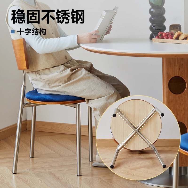 オイラ家具無垢材ダイニングチェアアンティークスタイル小さなアパートソフトパッケージダイニングテーブルと椅子北欧ホームデスク背もたれレジャーチェア|undefined