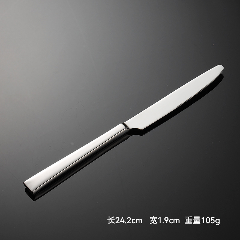 Aien 鍛造 304 ステンレス鋼角ハンドル斜め洋食器ナイフ、フォーク、スプーンホテル厚いクロスボーダーメインテーブルナイフとフォーク|undefined