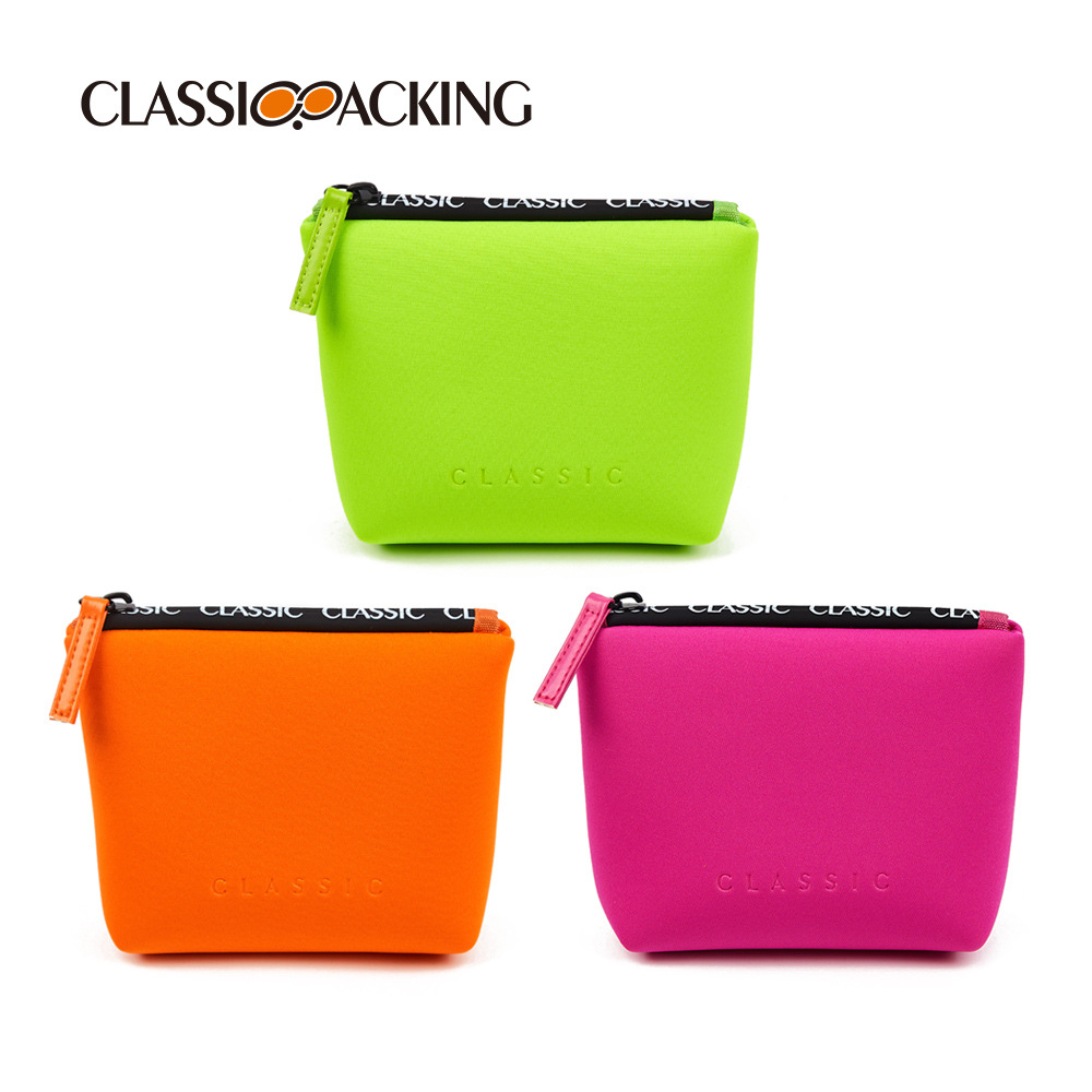 Bolsa de cremallera de diseño de nicho simple color sólido suministros de belleza bolsa de almacenamiento de material de poliéster bolsa de lavado