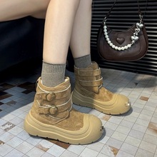 厚底雪地靴女冬2025新款百搭加绒加厚保暖棉靴防滑高帮大棉鞋短靴