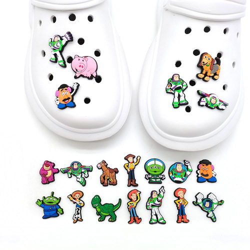 20 Cartoon Buzz Lightyear Crocs Shoes Flower Shoe Buckle Toy Story Shoes Decorative Buckle Soft Glue Removable